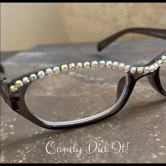 NWT Gray W/ AB Crystals Bling Reader Glasses 2.25 - Picture 7 of 10
